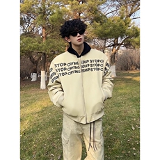 1506-1/GW2210/P66字母印花卡其色棒球服外套男款春秋，女装短外套，星座1506A