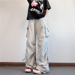 春夏薄款浅色宽松速干伞兵裤户外工装裤男女休闲裤XM987图片