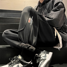 加绒加厚休闲运动卫裤男美式针织束脚裤715-6-BX13P55（控78），男装休闲裤，星座715-6