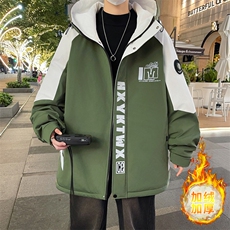 加绒加厚连帽夹克男秋冬时尚潮流加厚棉衣男外套MY1686-P73，男装夹克，星座310B-3