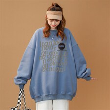2024春季新品欧美高街潮牌暗黑系宽松连圆领卫衣W164P30控48，男装卫衣，A247A