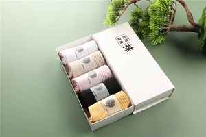 双针一线成型抗菌除臭香薰棉袜，一盒五双图片