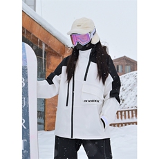 冬单板双板连帽防风袖拼色防水防风保暖滑雪服男女同款HF57-P175，男装棉衣，电商A001-1
