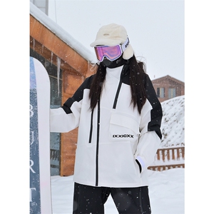 冬单板双板连帽防风袖拼色防水防风保暖滑雪服男女同款HF57-P175图片
