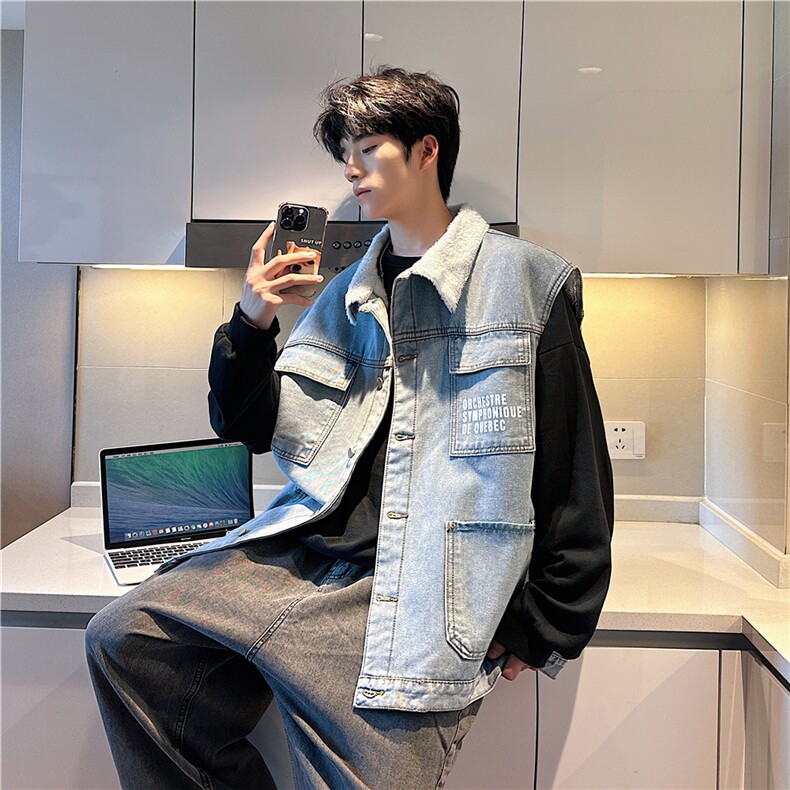 MJ231J-p68-限价98M-5XL加绒羊羔绒毛毯平铺牛仔马甲工装ins,男装工装外套,星座116