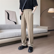 2025夏季薄款垂感冰丝西裤直筒宽松西裤休闲裤XK8914，男装西裤，星座1108-1