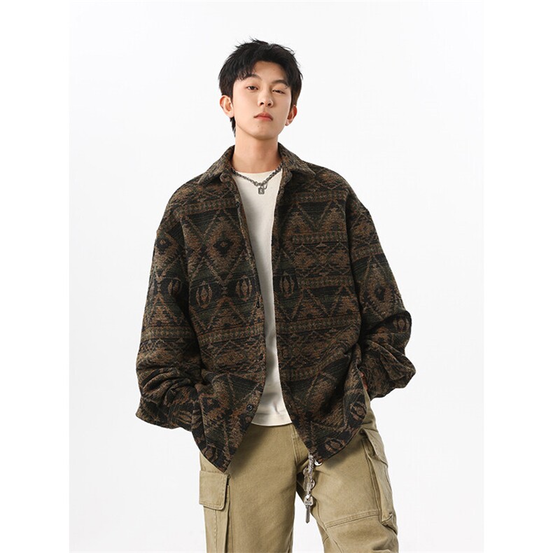 现货2025无影墙风提花流行中性百搭高街韩版外套衬衣W356-P65，男装衬衫，电商A170