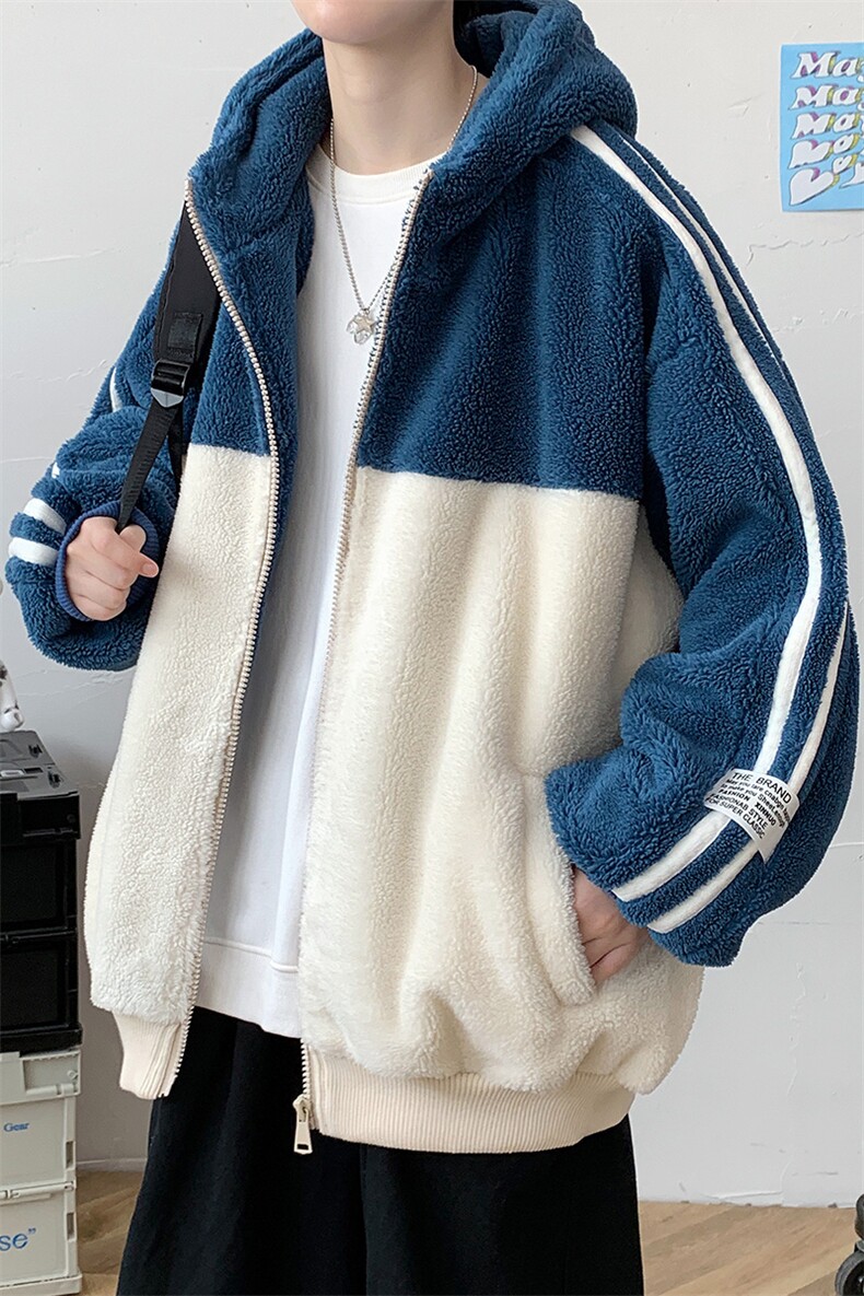 冬款潮加绒加厚棉衣绒里羊羔绒清新连帽外套男女921-P110控价158,男装棉衣,电商A441-1