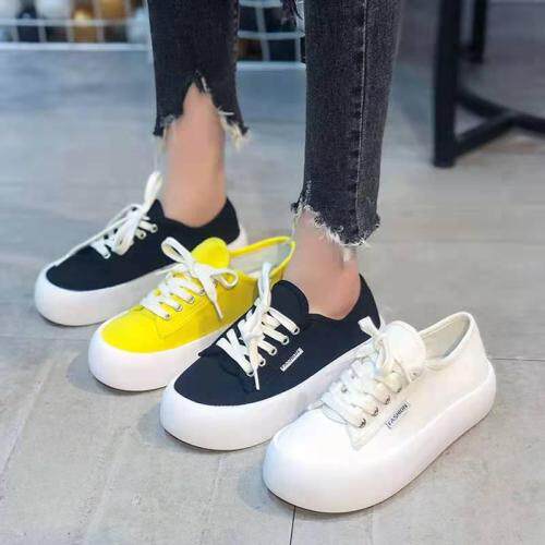 2021新款韩版时尚休闲潮流厚底帆布鞋，其它，她他麦