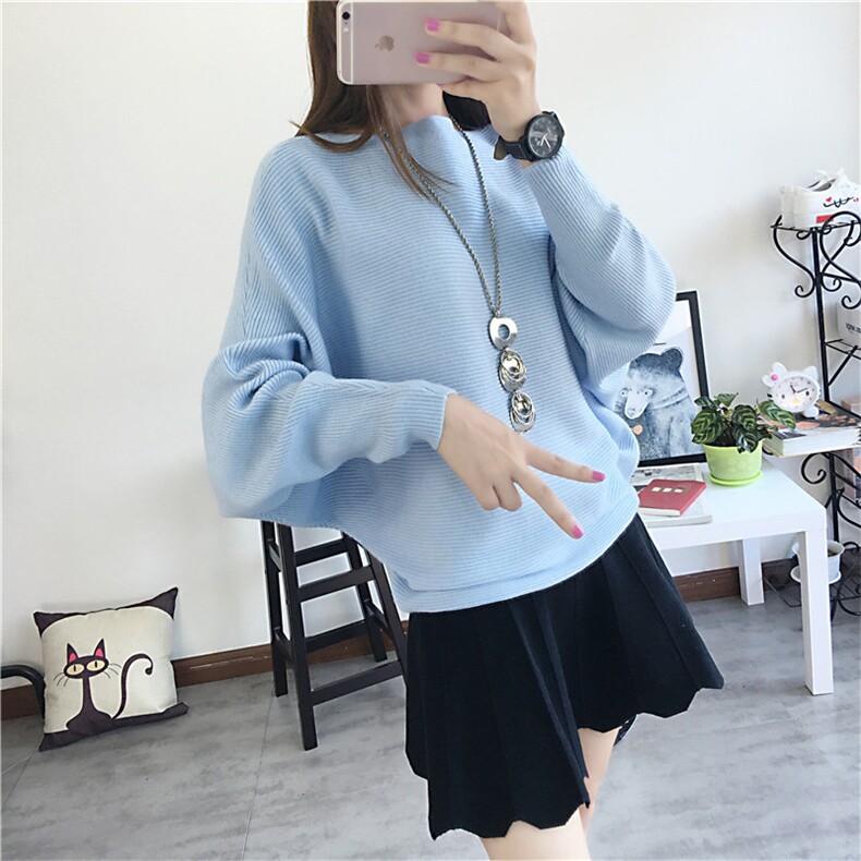 长袖修身2021年秋季纯色甜美圆领时尚显瘦针织衫/毛衣，女装针织衫/毛衣，奕阳依阁