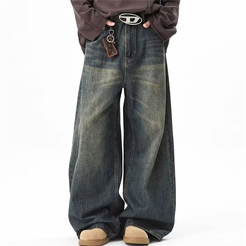 1506-1/KN1541/P49美式古着水洗做旧牛仔裤男潮牌宽松直筒男女，男装牛仔裤，星座1506-1