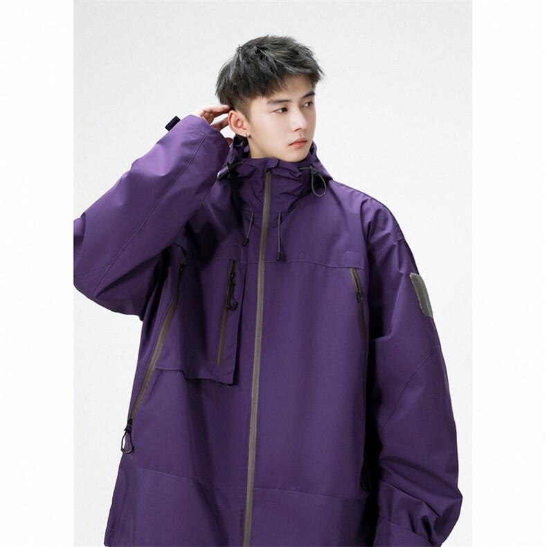 中性风工装冲锋衣男高品纯色宽松夹克外套DSA157B-J91-P60,男装夹克,电商A157B