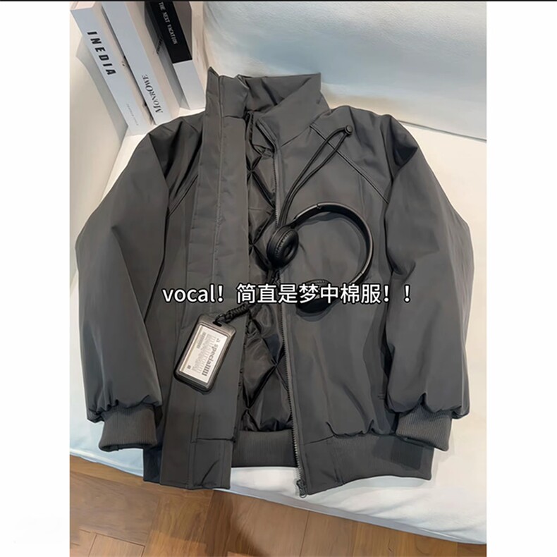 潮牌美式解构立领棒球服棉衣男秋冬中性风保暖棉服A3699特p68，男装棉衣，四季星座1118-1