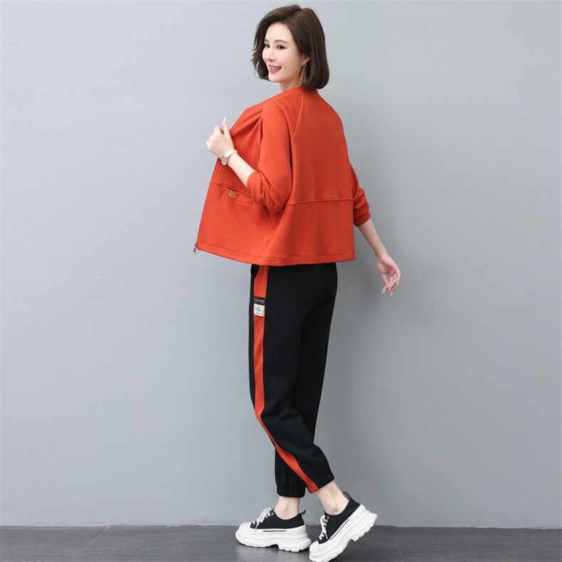 运动服套装女春秋2023年秋装新款时尚妈妈洋气卫衣秋季休闲两件套,女装套装/套裙,依恋蒂丝