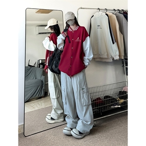 抖音得物高品质重磅全棉二开 360克立领棒球服开衫卫衣外套 1202图片