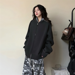 抖音得物高品质 秋冬美式高街重磅结构双层双面连帽卫衣外套XS107图片