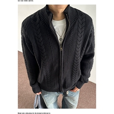美式复古麦穗纹开衫毛衣外套男女款秋冬保暖长袖针织衫上衣，男装针织衫/毛衣，星座506A