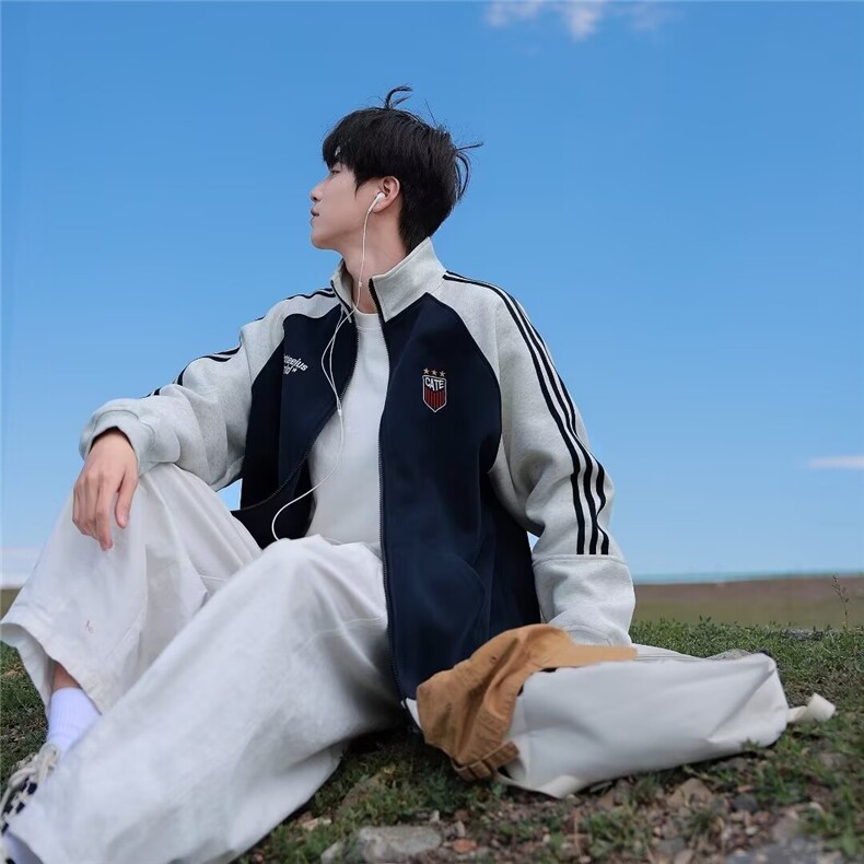 W003-P43原宿320克华棉刺绣卫衣日系ins简约新款潮流慵懒时尚,男装卫衣,电商B323A