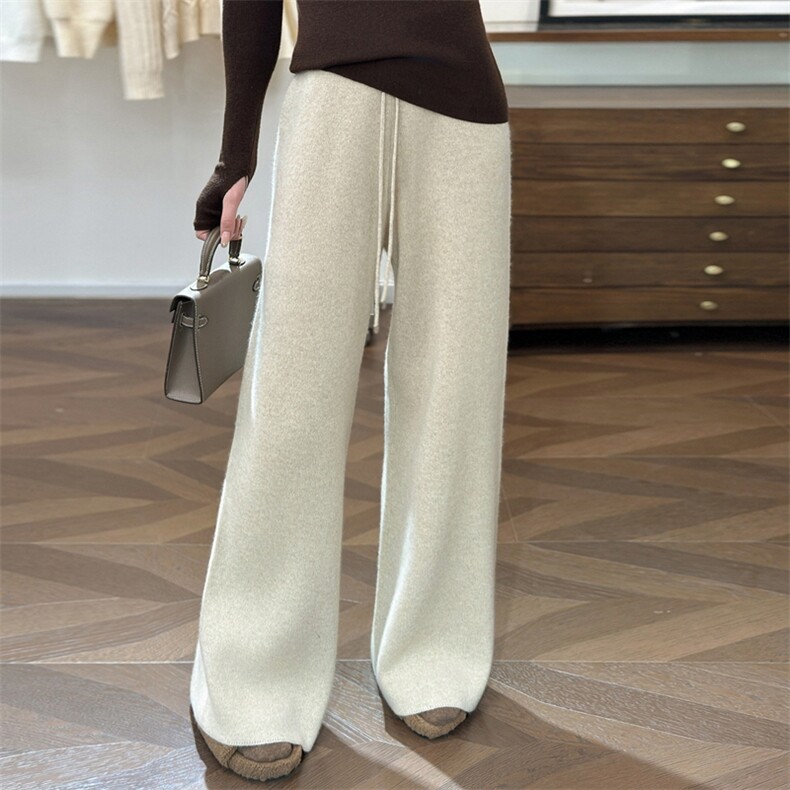 2025年秋季时尚百搭通勤简约休闲直筒裤，女装休闲裤，仟禧羊绒