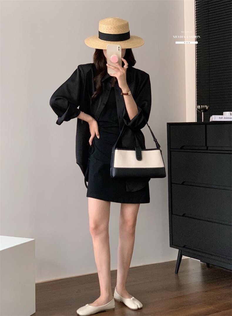 香丽迪网红chic高级感丝滑醋酸外披两件套,女装其它,香丽迪1