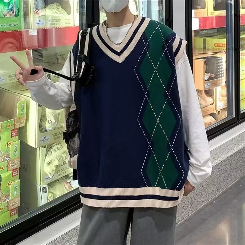 男秋冬季港风潮流百搭毛衣背心男外搭上衣MY05512-P45,男装针织衫/毛衣,星座308B-1