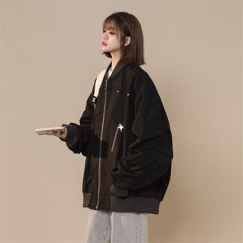 1506-1/JF581/P63美式防水飞行员运动夹克工装立领棒球服外套图片