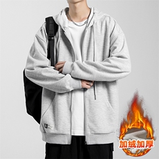 无影墙新款加绒加厚针织卫衣开衫外套百搭WT3412加绒-P50，女装短外套，星座717