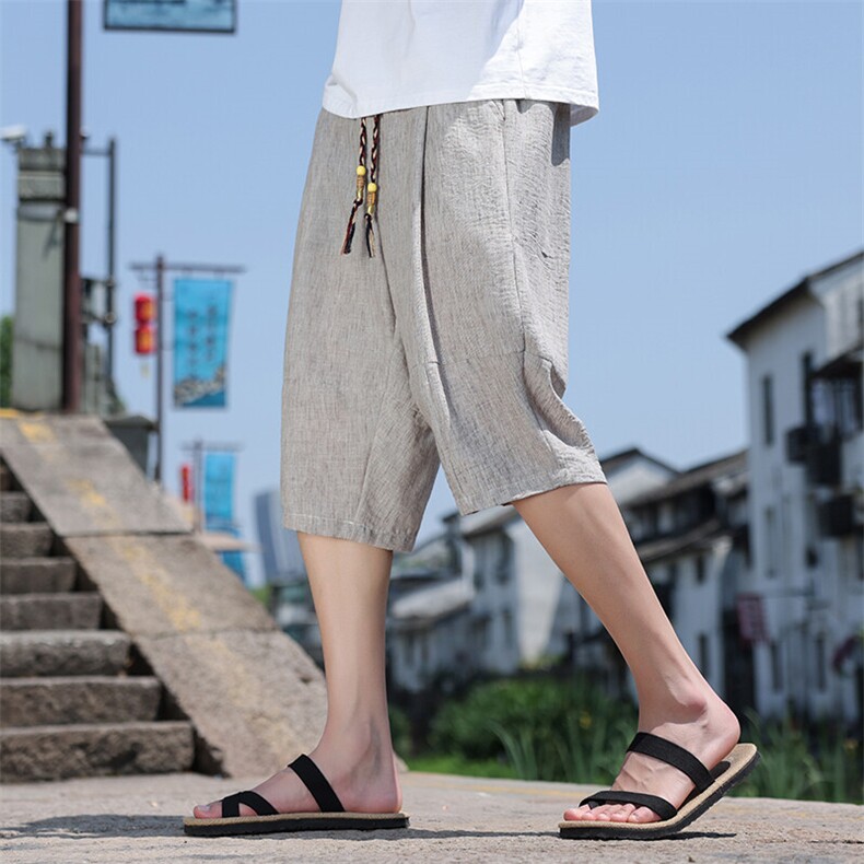 2025春夏新款风男装休闲裤透气中式宽松七分束口裤K186-P55,男装休闲裤,电商B277(原6028)