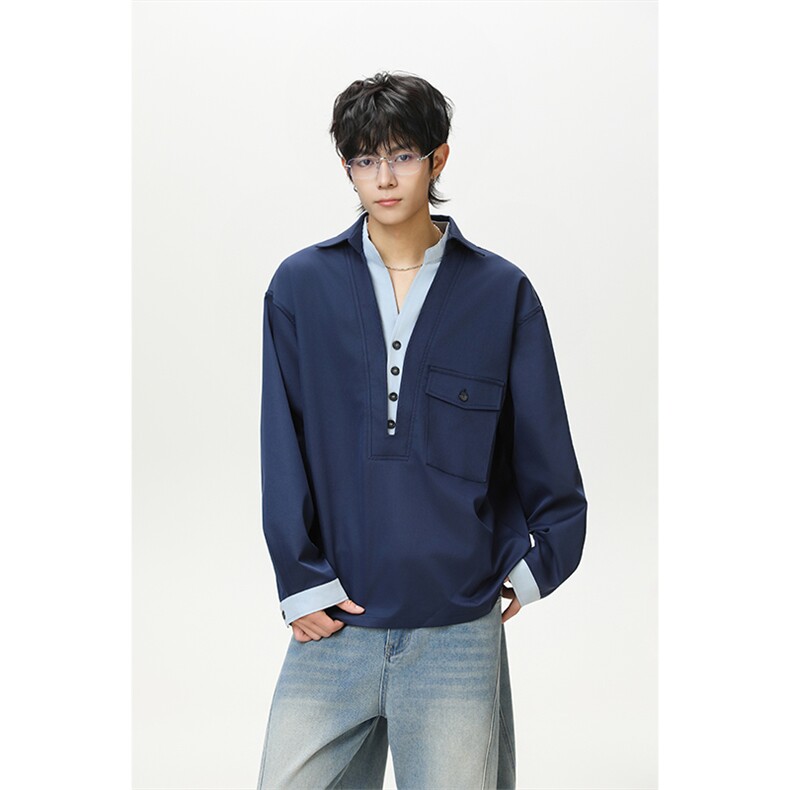 特P50无差价新款设计潮流春秋时尚长袖衬衫-HS2380无影墙,男装衬衫,电商A003