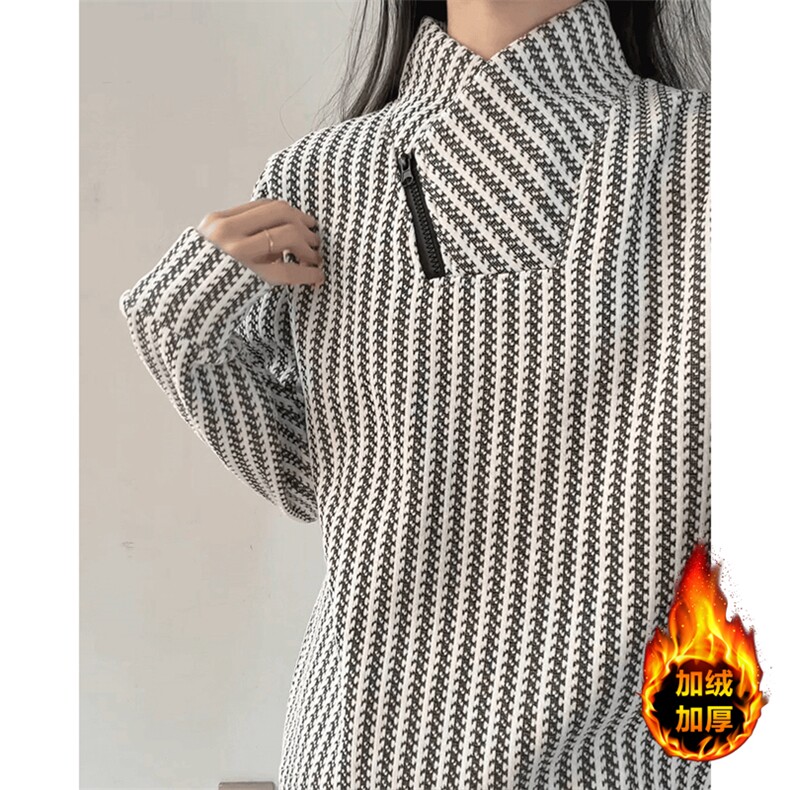 WY858R-P35常规28原版现货有量来谈斜领拉链重磅卫衣鱼骨纹长袖，男装卫衣，星座215-1