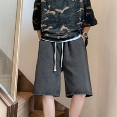 短裤男夏季美式高街直筒裤子潮牌痞帅宽松休闲五分裤DK01054-P37，男装牛仔裤，星座308B-2