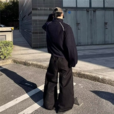 春秋新款肌理立领半拉链卫衣男高档潮流宽松百搭重磅休闲长袖上衣，男装卫衣，星座1210-1