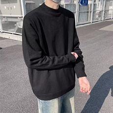 纯色半高领毛衣男港风宽松保暖打底衫潮流ins针织衫M1701-P30，男装针织衫/毛衣，星座512-4