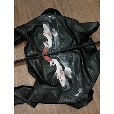 PU9151-P75美式复古蜻蜓女人像pu皮衣夹克，男装皮衣，电商B323A