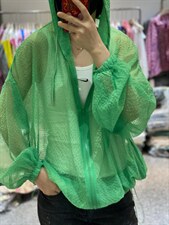 夏季新款韩版泡泡纱宽松显瘦连帽防晒衣，其它，L·H·X