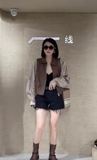 2022秋季新款设计感百搭小众休闲短款外套，其它，L·H·X