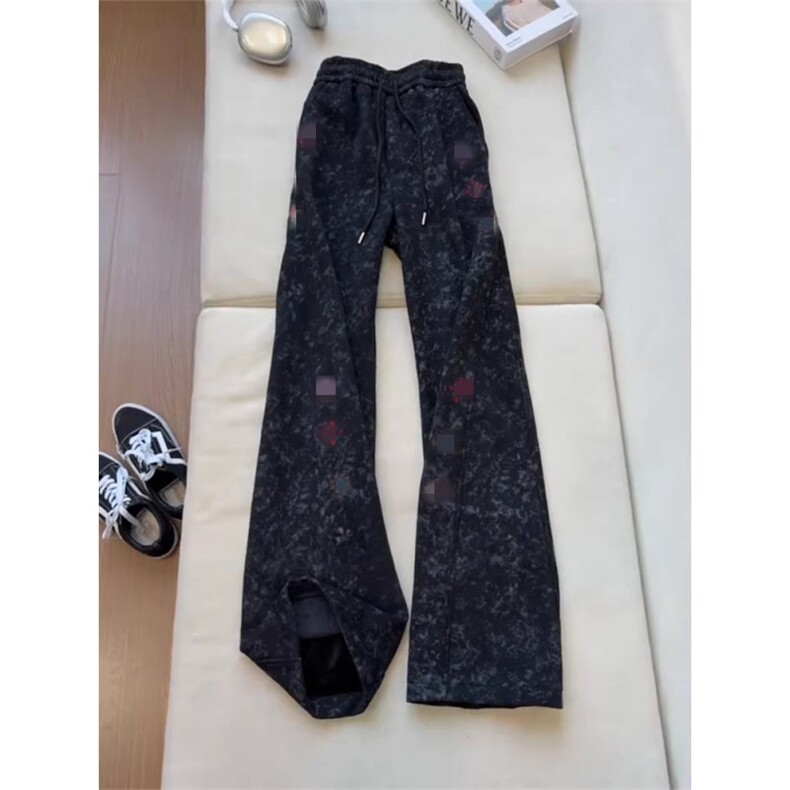春装高品质扎染刺绣工艺弯刀卫裤男重磅复古垂感休闲运动裤阔腿裤,男装休闲裤,电商A486