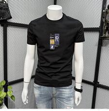 男士高端简约短袖T恤潮牌夏季透气纯棉薄款修身圆领半袖体恤上衣，男装T恤，电商B212（原钱塘6029）