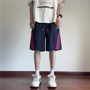 抖音品质夏季新款速干透气条纹宽松短裤B315-K24185-特p25控48图片