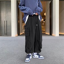 工装裤男直筒宽松韩版潮流百搭九分裤阔腿学生潮牌休闲裤K73-p38图片