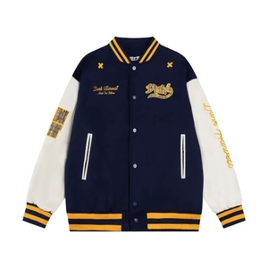 美式复古刺绣撞色棒球服外套新款秋季情侣小众夹克上衣HH017 P65图片