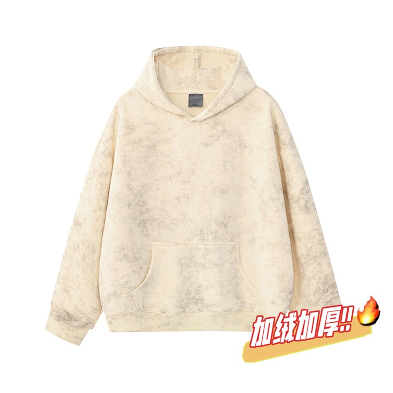 扎染连帽重磅无帽绳500克加绒奥粒绒水洗卫衣外套 RH5304JR-P60图片