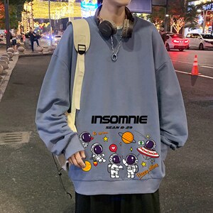 S6228-P28  秋季圆领卫衣男大码韩版宽松长袖外套图片