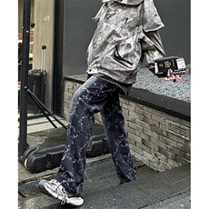 潮夏季长裤时尚青少年日常复古蓝提花牛仔裤男款春秋N929，男装牛仔裤，星座1116A（原606A-3）