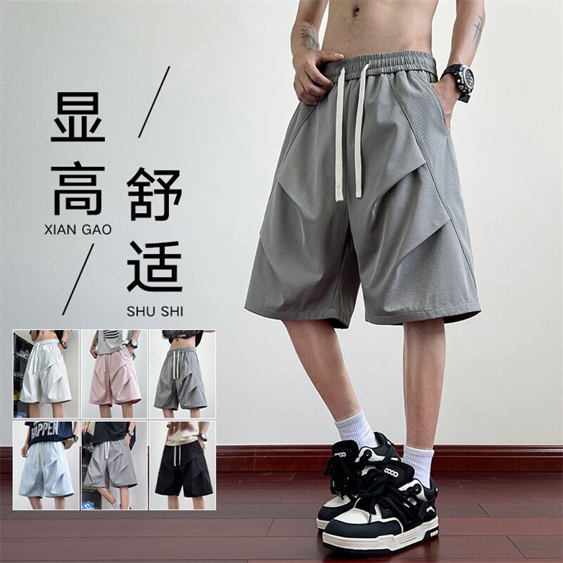 短裤男夏季薄款透气运动中裤美式休闲篮球裤子 A436-585-P30图片