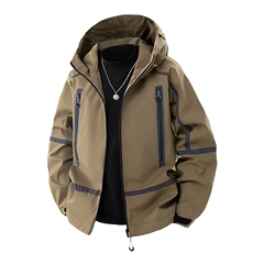 新款现货户外夹克男连帽烫金返光冲锋衣外套DSA157B-J2511-P65，男装夹克，电商A157B