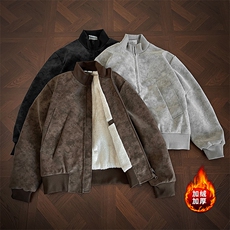 加绒夹克棉服复古扎染冬季短款美式外套上衣男5D1182-TP70不，男装夹克，电商A102
