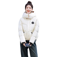 2023年冬季90白鸭绒羽绒服连帽短款现货，女装羽绒服，艾尚靓装