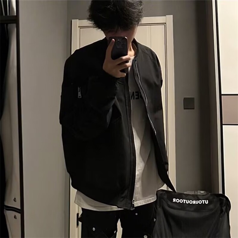 外套男士秋冬季酷帅穿搭棒球服青少年美式立领棉衣夹克潮图片