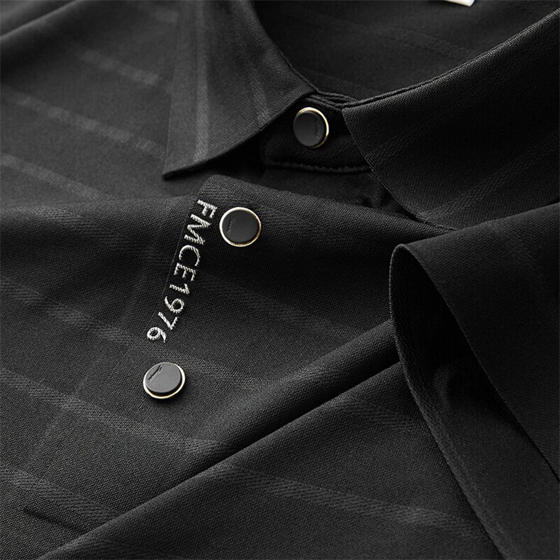 2025新款无缝冰丝提花条纹短袖T恤翻领Polo衫772-P68，男装Polo衫，电商D342